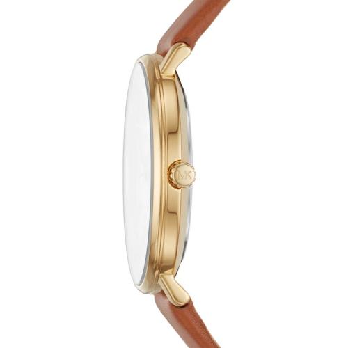 Michael Kors Women's Pyper Luggage Leather Strap Watch 38mm - Gold