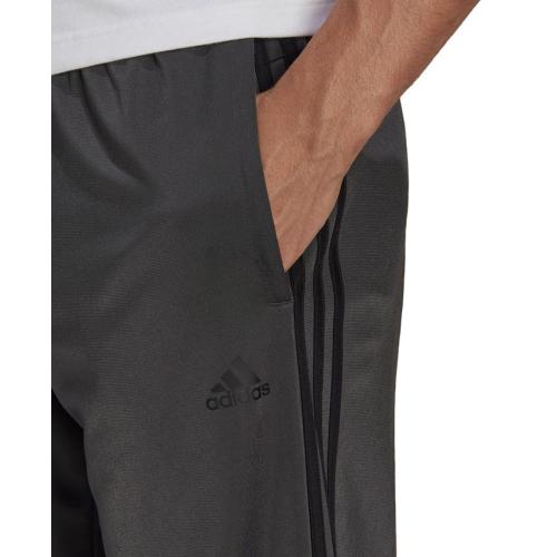 Size M adidas Men's Primegreen Essentials Warm-Up Open Hem 3-Stripes Track Pants - Gray