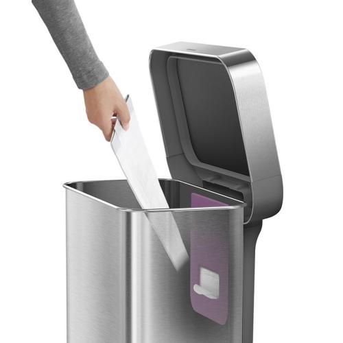simplehuman Brushed Stainless Steel 45L Step Trash Can  - Silver