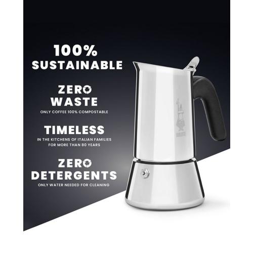 Venus 6 Cup Stainless Steel Coffeemaker - 7.9 oz - Gray