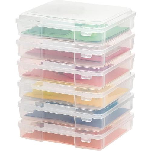 IRIS 6 Pack 8.5 x 11 Portable Project Case Container with Snap-Tight Latch, Clear - ONE SIZE