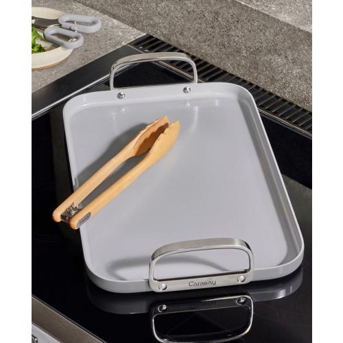 Caraway Non-Stick Ceramic-Coated 20 Double Burner Griddle - Ivory/Cream