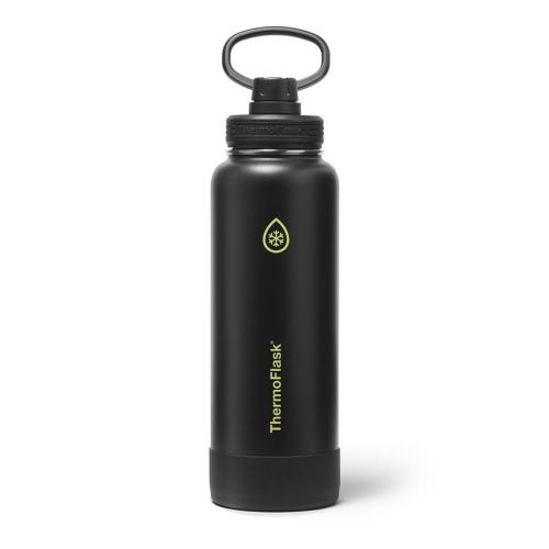 ThermoFlask 40 oz., 2pk  Double Wall Vacuum Insulated Water Bottle with Spout Lid - Black & grey