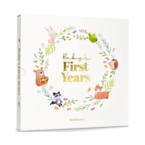 KeaBabies Baby Muse Memory Book Keepsake for Girl, Boy, First 5 Year Journal Milestone Book, 100 Beautiful Pages - White