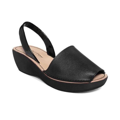 Size 7.5M Color Black Kenneth Cole Reaction Women's Fine Glass Wedge Sandals - Black - 7.5M