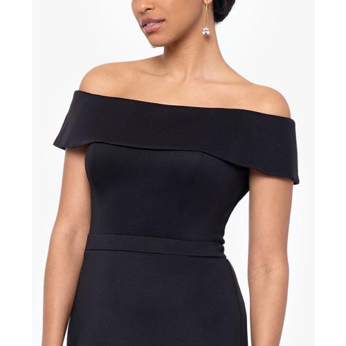 XSCAPE Women's Illusion High-Low Fit & Flare Dress - Black - 14