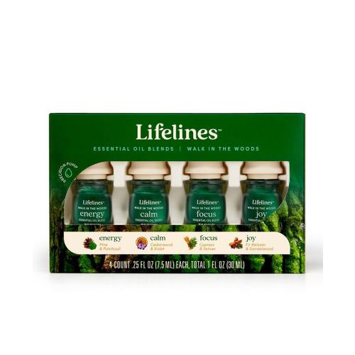 Lifelines Essential Oil Blends- Walk in The Woods, 4 Pack - Green