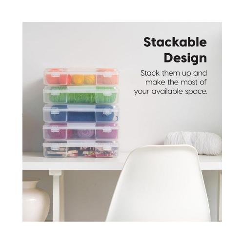 IRIS 6 Pack 8.5 x 11 Portable Project Case Container with Snap-Tight Latch, Clear - ONE SIZE