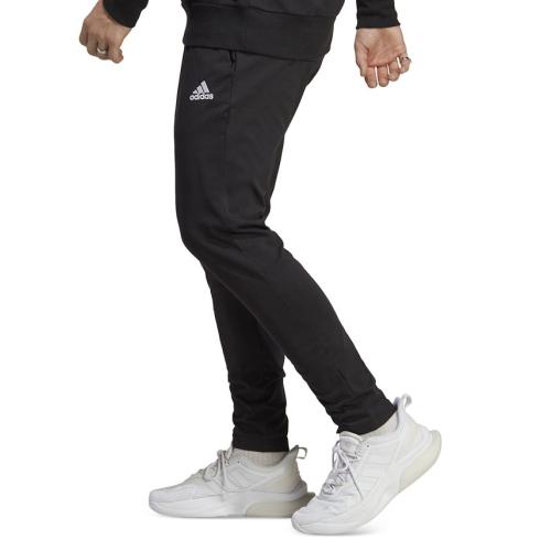 Size XL adidas Men's Essentials Performance Single Jersey Tapered Open Hem Jogger Pants - Black -