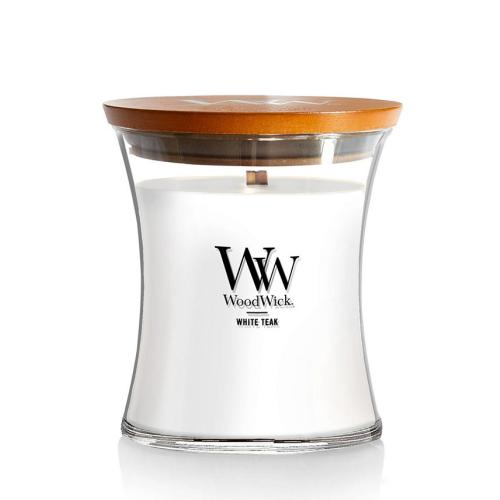 WoodWick White Teak Medium Hourglass Candle, 9.7 oz - White