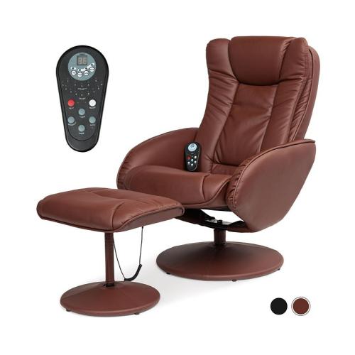 Color Brown Best Choice Products Faux Leather Electric Massage Recliner Chair w/ Stool Ottoman, Remote Control, 5 Modes - Brown - NO SIZE
