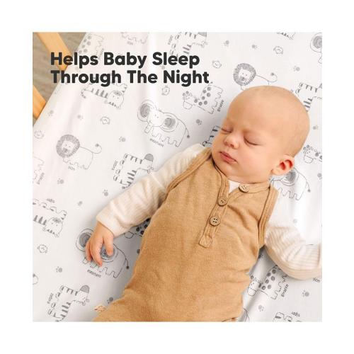 KeaBabies 2pk Soothe Waterproof Fitted Mini Crib Sheets for Girl, Boy, 100% Organic Soft Cotton Pack and Play Sheets - Gray