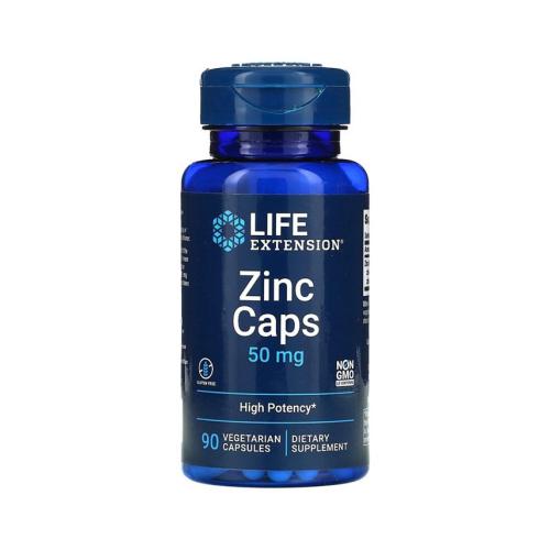 Life Extension Zinc Caps High Potency 50 mg - 90 Vegetarian Capsules - 90 Count