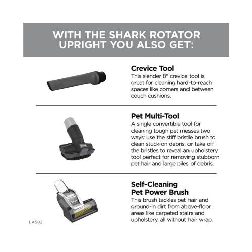 Shark Rotator Lift-Away ADV DuoClean PowerFins Upright Vacuum with Self-Cleaning Brushroll LA502 - Silver