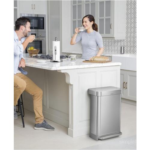 simplehuman Brushed Stainless Steel 45L Step Trash Can  - Silver