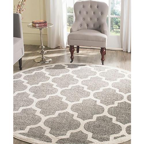 Safavieh Amherst AMT420 Dark Gray and Beige 9' x 9' Round Area Rug - Gray