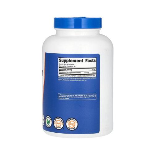 Nutricost Magnesium Citrate 420 mg - 240 Capsules (105 mg per Capsule) - 240 Count