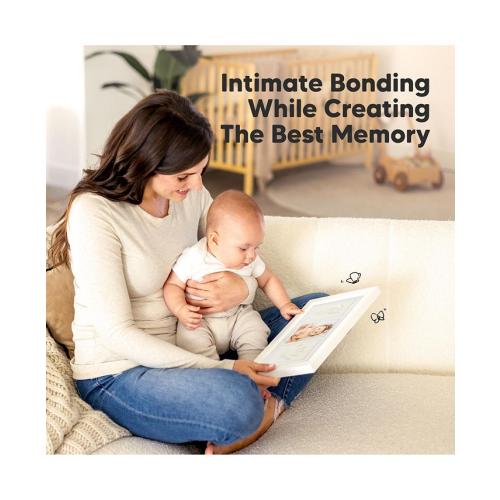 Duo Baby Hand and Footprint Kit, Baby Handprint Kit, Newborn Photo Frame, Baby Keepsake for New Mom - White