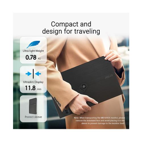 ASUS ZenScreen MB169CK 15.6 16:9 Full HD Portable USB-C IPS LED Monitor