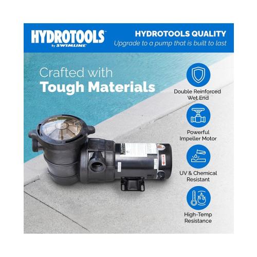 Swimline HydroTools Hydro Flo 1.5 HP 5820 GPH 2 Speed Horizontal Discharge Pump - ONE SIZE