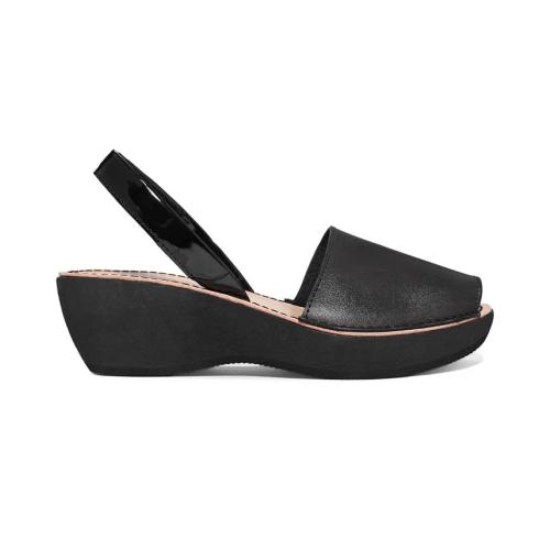 Size 7.5M Color Black Kenneth Cole Reaction Women's Fine Glass Wedge Sandals - Black - 7.5M