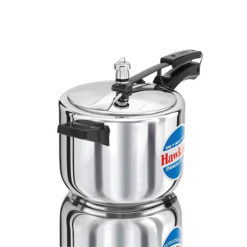 Hawkins Stainless Steel Induction Compatible 5 Liter Pressure Cooker - Silver - No Size