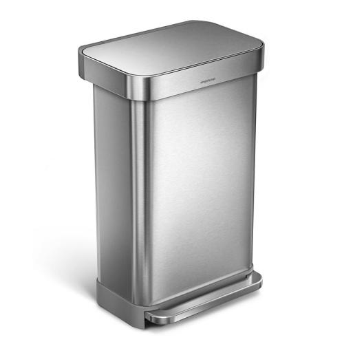 simplehuman Brushed Stainless Steel 45L Step Trash Can  - Silver