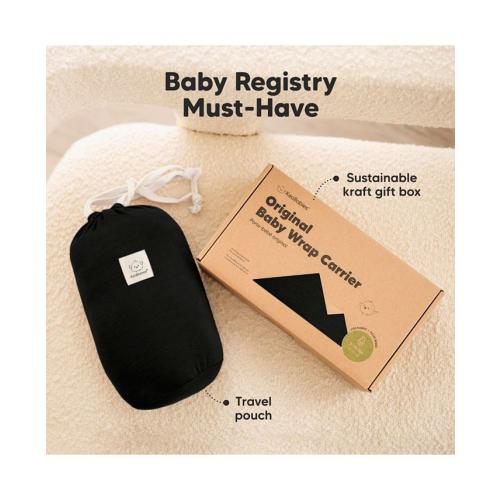 Original Baby Wraps Carrier, Baby Sling Carrier, Stretchy Infant Carrier for Newborn, Toddler - Black - No Size