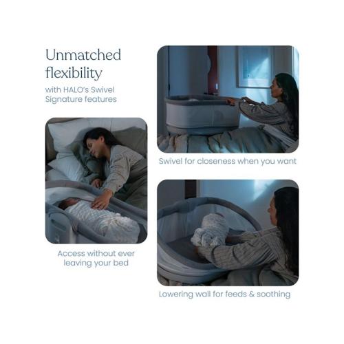HALO Baby BassiNest Connected Swivel Sleeper 3.0 – Smart Bassinet with AutoSoothe, Easy Lowering Wall - NO SIZE