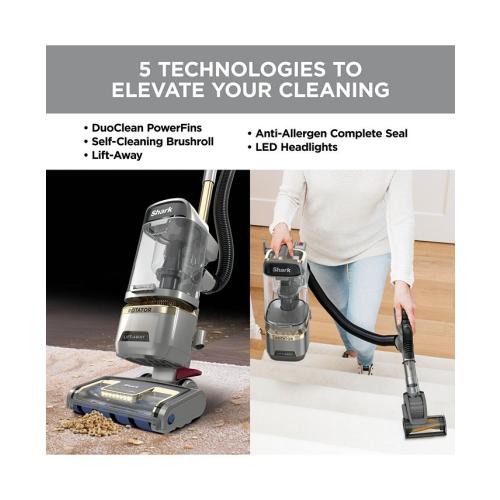 Shark Rotator Lift-Away ADV DuoClean PowerFins Upright Vacuum with Self-Cleaning Brushroll LA502 - Silver