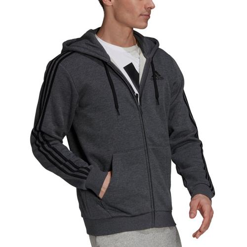 adidas Men's Essentials Full-Zip Hoodie  - Gray - XL