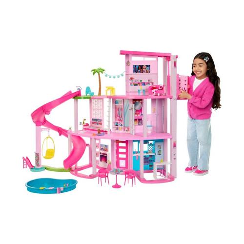 Barbie Dreamhouse, 75  Pieces, Pool Party Doll House With 3 Story Slide - Multi