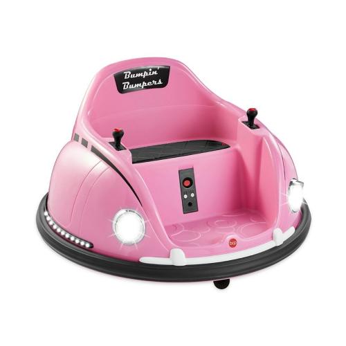 Best Choice Products 6V Kids Ride On Bumper Car Toy w/ Remote Control, Harness, Lights, 360 Degree Spin - Pink