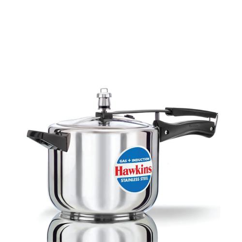 Hawkins Stainless Steel Induction Compatible 5 Liter Pressure Cooker - Silver - No Size
