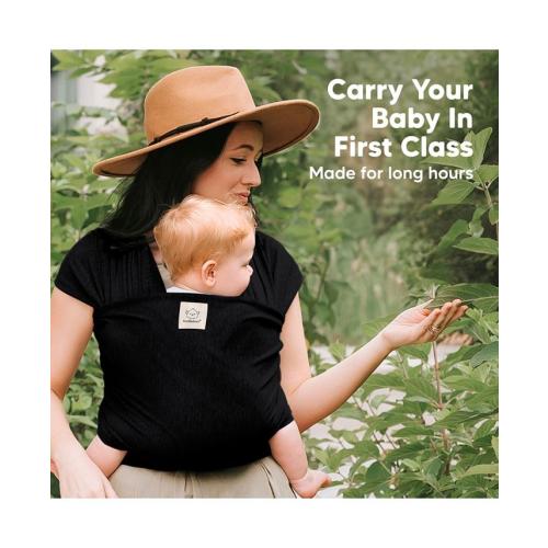Original Baby Wraps Carrier, Baby Sling Carrier, Stretchy Infant Carrier for Newborn, Toddler - Black - No Size