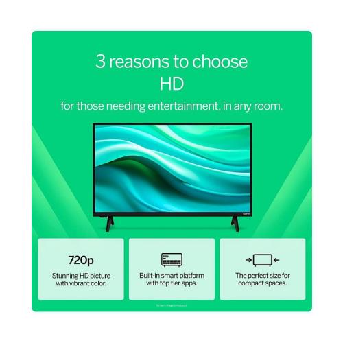Vizio Size 32  LED Smart TV Class HD 720p  Smart TV - Black - 32 inches