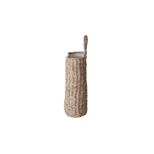 Storied Home Hand-Woven Seagrass Wall Basket with Loop and Cotton Lining, Natural - Tan/Beige
