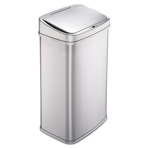 Nine Stars 13.2 Gallon Stainless Steel Sensor Trash Can with Silver Trim - Silver ( little sunken see the pictures )