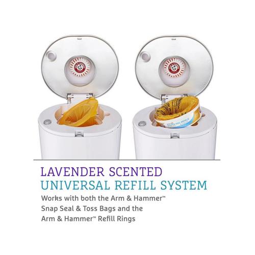 Munchkin Step Diaper Pail Powered by Arm & Hammer, White - White