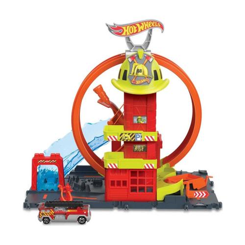 Hot Wheels City Super Loop Fire Station - Multi