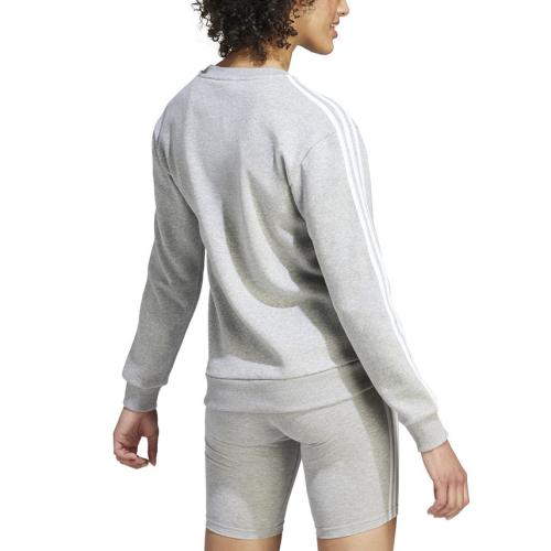 Size ... XL...adidas Women's 3-Stripe Cotton Fleece Crewneck Sweatshirt - Gray - XL