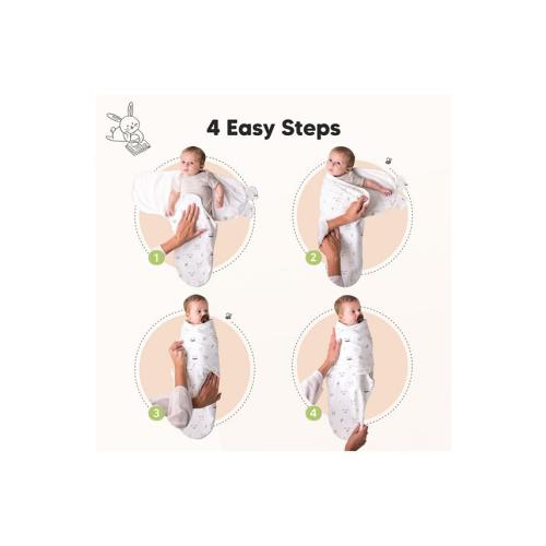 3pk Organic Swaddle Sleep Sacks with Knot Hats, Newborn 0-3 Months - Multi - ONE SIZE