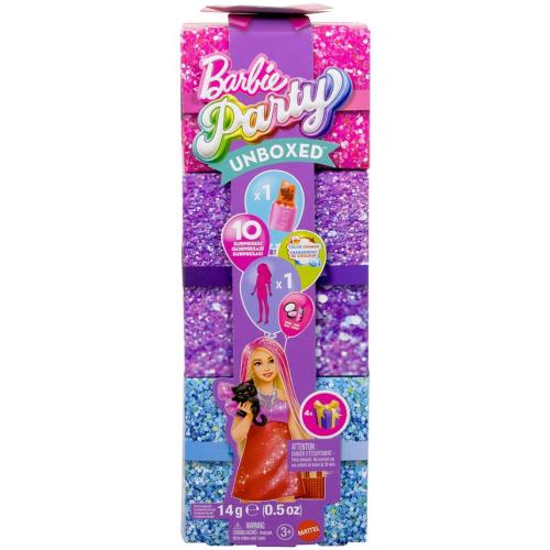 Barbie Party Unboxed Glam Party Series Sparkle Doll Accessories with 10 Surprises - Multi - No Size