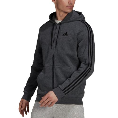 adidas Men's Essentials Full-Zip Hoodie  - Gray - XL