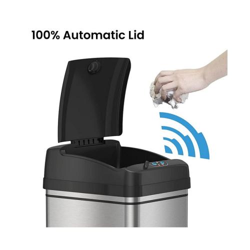 iTouchless Stainless Steel Sensor Trash Can with AbsorbX Odor Filter 13 Gallon Silver - Silver