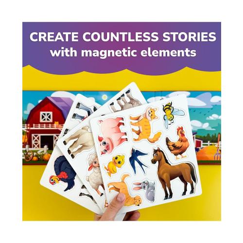 QUOKKA Travel Magnetic Puzzles – 20 Pcs Fun Travel Game Toy for Kids Ages 3-5 - Multi - 20