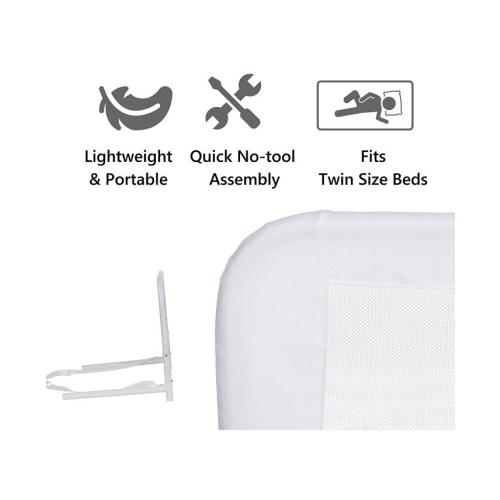 Dream On Me Lightweight Mesh Security Adjustable Bed Rail Double Pack - White - NO SIZE