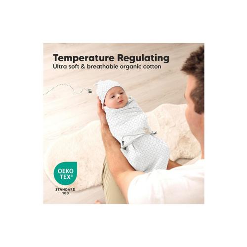 3pk Organic Swaddle Sleep Sacks with Knot Hats, Newborn 0-3 Months - Multi - ONE SIZE