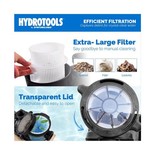 Swimline HydroTools Hydro Flo 1.5 HP 5820 GPH 2 Speed Horizontal Discharge Pump - ONE SIZE