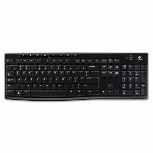 LOGITECH Keyboard: USB Connection, Black, 17 3/8 in Lg, Ergonomic Design